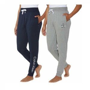 Calvin Klein Women's Lounge Jogger Pants - 2 Pack (Navy Blue & Gray) - NEW